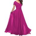 Elegantes A-Linien-Mutter der Braut Kleid Herz-Ausschnitt und Falten Bodenlang Kurzarm Polyester