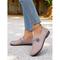 Damen Flache Schuhe Barfußschuhe Weiche Schuhe Schuhe mit weiter Passform Täglich Reise Muttertag Blumen Knopf Flacher Absatz Runde Zehe Lässig Komfort Minimalismus Kunstleder Loafer Wein