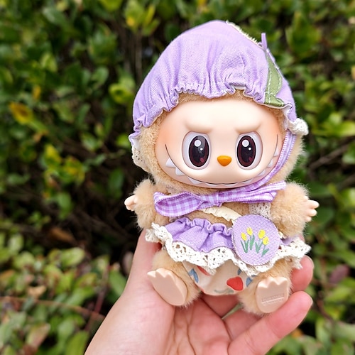 Bekleidungsset für 17 cm Puppen FürLabubu Modebekleidungszubehör Outfit geeignet für 6,69 Zoll (17 cm) Puppe Weiche Baumwollbekleidung Ersatz Keine Puppe NUR Kleidung Weihnachtsgeschenk Image