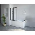 Parete per vasca da bagno pieghevole 80 x 140 cm in Metallo Nero opaco Stile atelier - DISTRICT