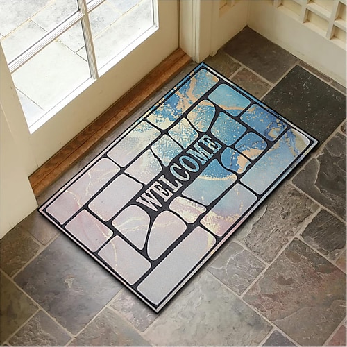 Holzmuster Fußmatte Küchenmatte Bodenmatte Rutschfeste Teppich Ölfeste Matte Innen Außen Matte Schlafzimmer Dekor Badezimmermatte Eingangsteppich Image