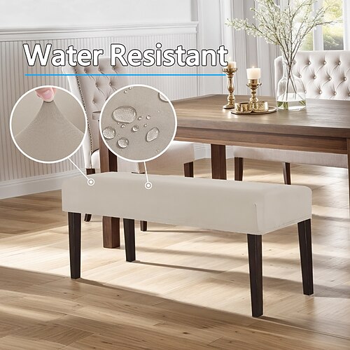 wasserdichte, widerstandsfähige Bezüge für Esszimmer, Stretch-Jacquard-Bankhusse, staubdicht, abnehmbar, waschbar, Stuhlsitz-Schonbezüge, Schutz Image