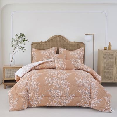 Reversible Foliage Comforter Set by BrylaneHome in Taupe (Size KING)