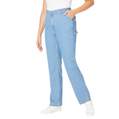 Plus Size Women's Carpenter Denim Pant by Woman Within in Light Stonewash (Size 20 W)