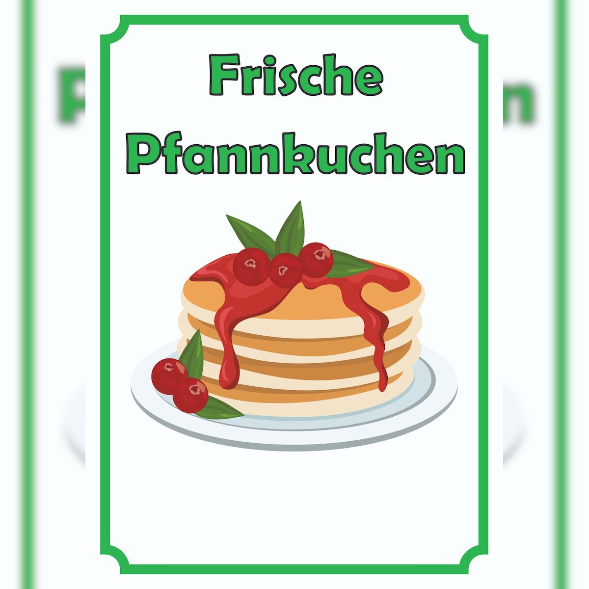 HB-Druck Frische Pfannkuchen Schild Hochkant A4 (210x297mm) Image