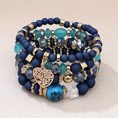 TEMU Bohemian Color Beads Love Four-piece Bracelet Image
