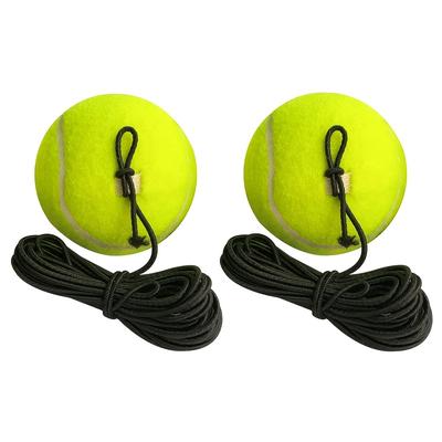 TEMU Rubber Tennis Training Ball With String - Unisex-youth, Youth To Adult, Ideal For Practice & Exercise, Yellow, Includes Carrying Rope, Tennis Training Equipment|stringed Ball|durable Rubber