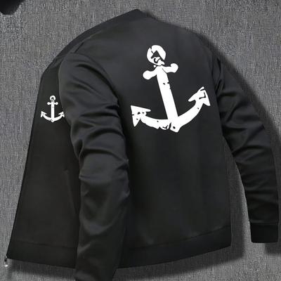 TEMU Men's American-style Casual Zip-up Jacket For Spring And Autumn, Featuring A Stylish And That Pairs Well With Outfits. Image