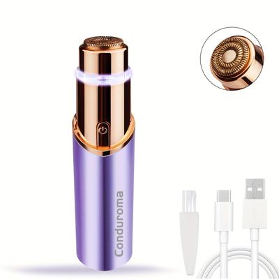 TEMU Conduroma Portable Lady Shaver - Usb Rechargeable Facial Hair Remover For Face, Upper Lip & Chin - & Effective Image