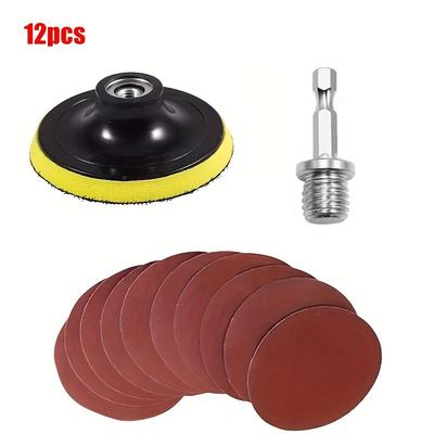TEMU 4-inch Sanding Discs With M10 Thread - Compatible With Drills And Angle Grinders, Ideal For Wood, Metal, And Car Polishing, Sandpaper, Self-adhesive Pads, Angle Grinder Attachments Image