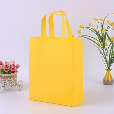 TEMU 50pcs Customizable Pink Non-woven Tote Bags With Double-sided Print - Personalized Logo Or Text, Polypropylene (pp) Material, Gifts, Parties, And Branding, Personalized Gift Bags Image