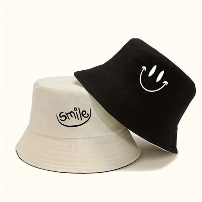 TEMU Double-sided Wearable Fisherman Bucket Hat With Embroidered - Lightweight Breathable Unisex Cap For Casual & New Year's Eve, Contrast, Fishing Hat, Outdoor Headgear, Contrast Image