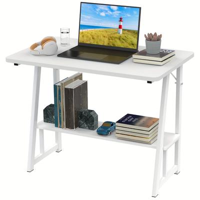 TEMU Lvhecforhm Desk Computer Desk Small, 80x50cm Pc Desk Computer Desk Table With Lower Shelf, Computer Desk Suitable For Office, Home, Living Room White