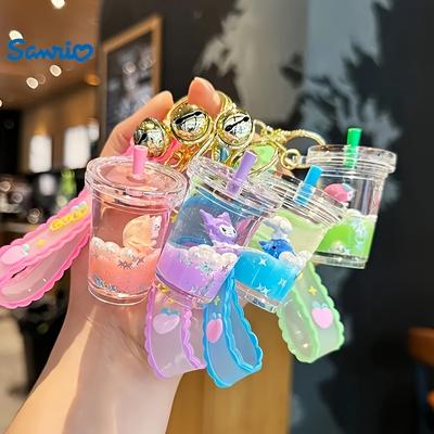 TEMU 4pcs For Hello Kitty Sports Style Keychains, Cute Milk Tea Cup Keychains, Backpack Charms, Car Keychain, Exquisite Small Gifts Suitable For Women Image