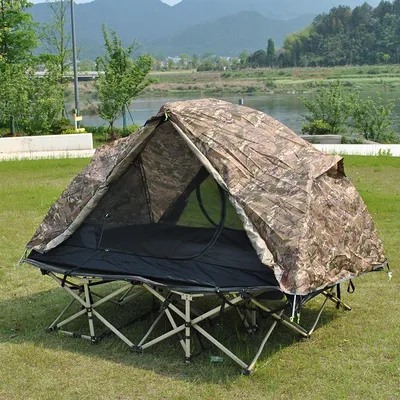 2-Person Aluminum Camping Tent - Ultra-Lightweight Dome Design with Waterproof Seam Sealing (PU4000), WITHOUT COT BEDS