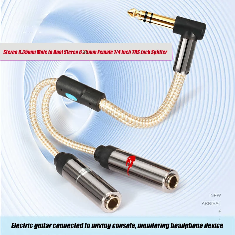 0,25 m audiophiles Konvertierungskabel Stereo 6,35 mm auf Dual MONO 6,35 mm Buchse für Recorder 1/4 Zoll TRS Jack Splitter Kabel