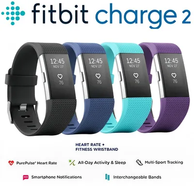 Fitbit Charge 2 Fitness Tracker Smart Wristband Heart Rate Monitor Sleep Steps Call Reminder GPS