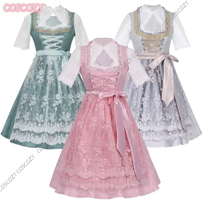 Bayerisches traditionelles Bierfest Oktoberfest Cosplay Kostüm Kleid Deutschland Kleid Set Maid Halloween Frauen Bühnenkleider Image