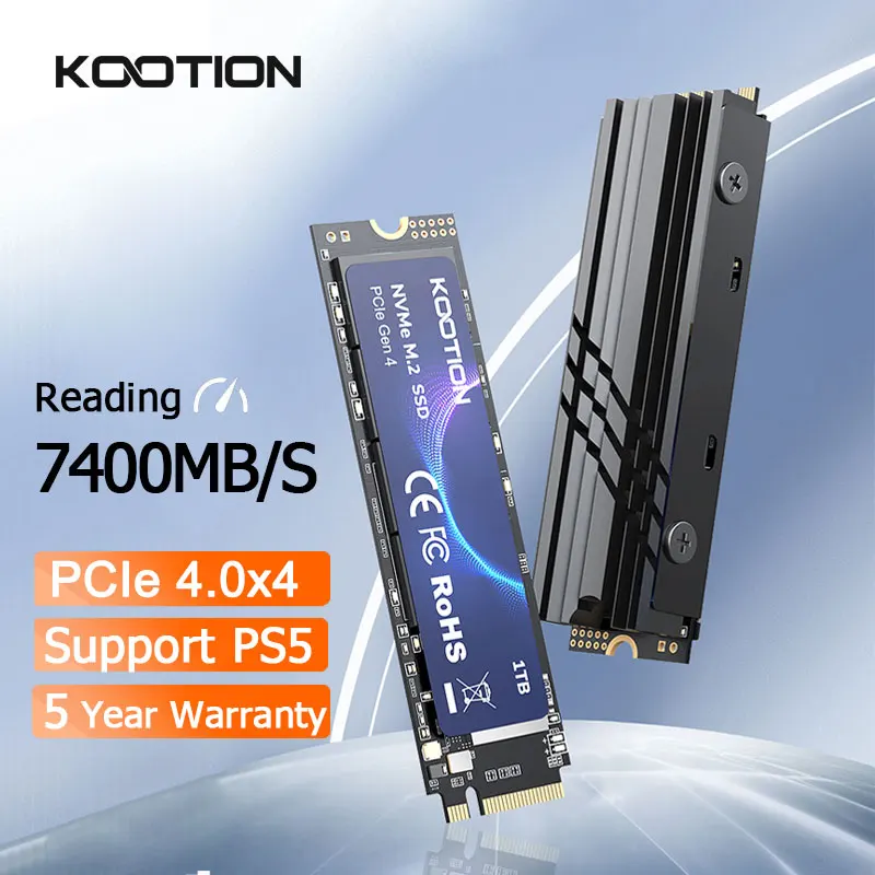 KOOTION X16 PS5 Konsole M.2 SSD NVMe 2 TB 1 TB 512 GB M2 SSD Disk M.2 PCIe4.0x4 2280 Internes Solid-State-Laufwerk für Laptop-PC Image