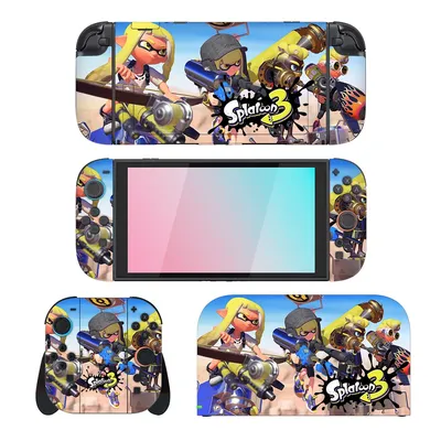 Splatoon 3 Game Protector Sticker Skin for Nintendo Switch 2 Console Dock Charger Stand Holder Joy-con Controller Vinyl