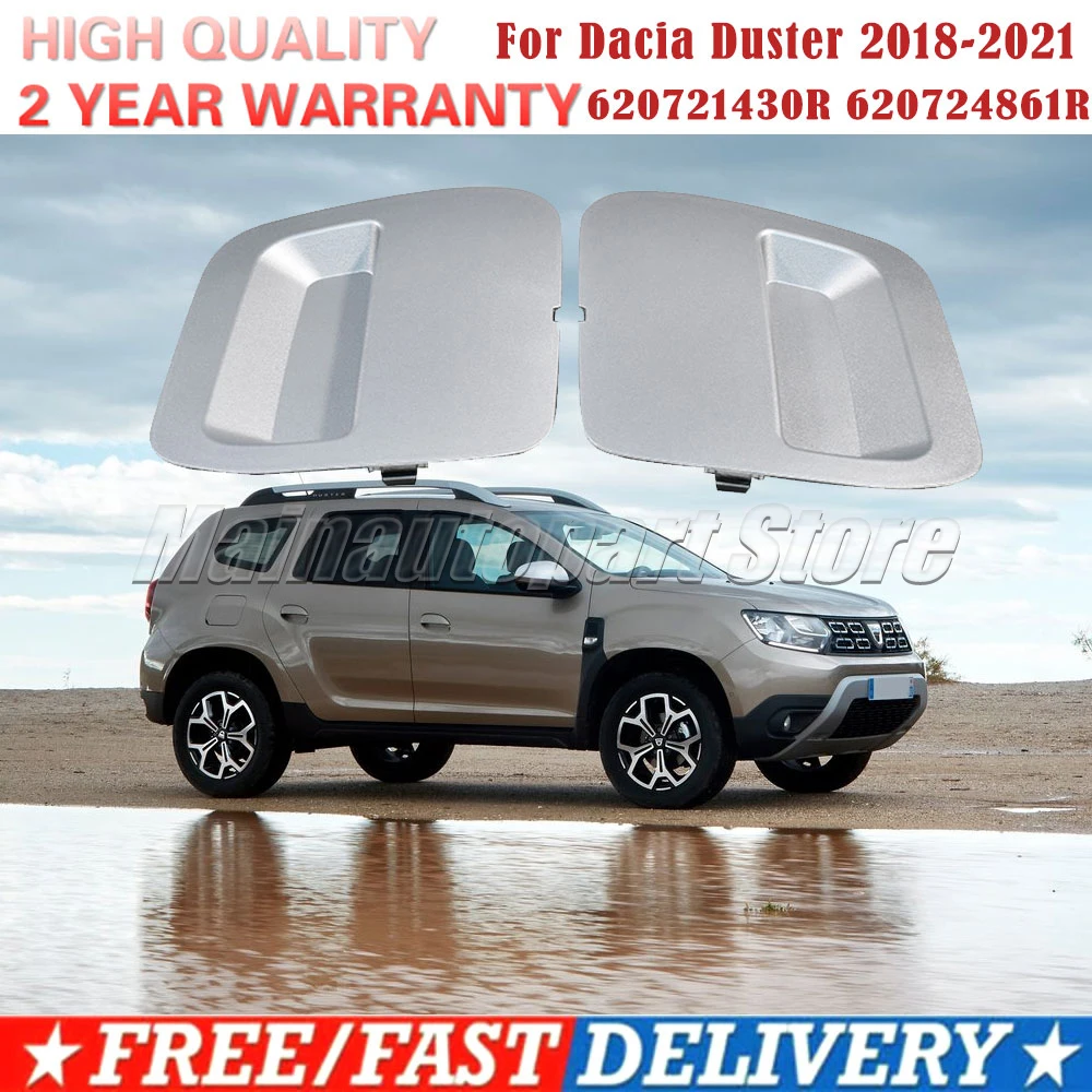 620721430 R 620724861 R 511802392 R Grau oder Schwarz, 2-teilige vordere Stoßstangen-Abschleppstangen-Augenabdeckung für Dacia Duster 2018–2021, links und rechts Image