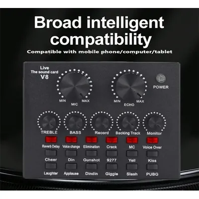 V8 Sound Card Live KTV Dual Mobile Phone Sound Card Suitable For Mobile Phone Computer External