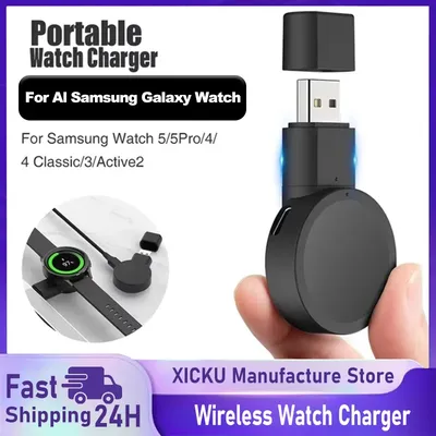 Uhren-Wireless-Ladestation für Samsung Galaxy Watch 8, 7, 6, 5, 4, aktive 2/1-Adapter-Dock, USB-Typ-C, tragbare Schnellladestation