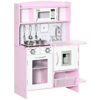 Homcom Holzspielzeugküche für Kinder +3 Jahre mit Lichtgeräuschen 70X29X90 cm Image