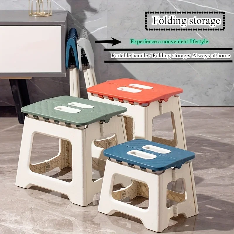 1 Stück tragbarer Klapphocker, leichter und robuster Tritthocker mit Griffen und rutschfester Funktion, geeignet für Outdoor-Camping