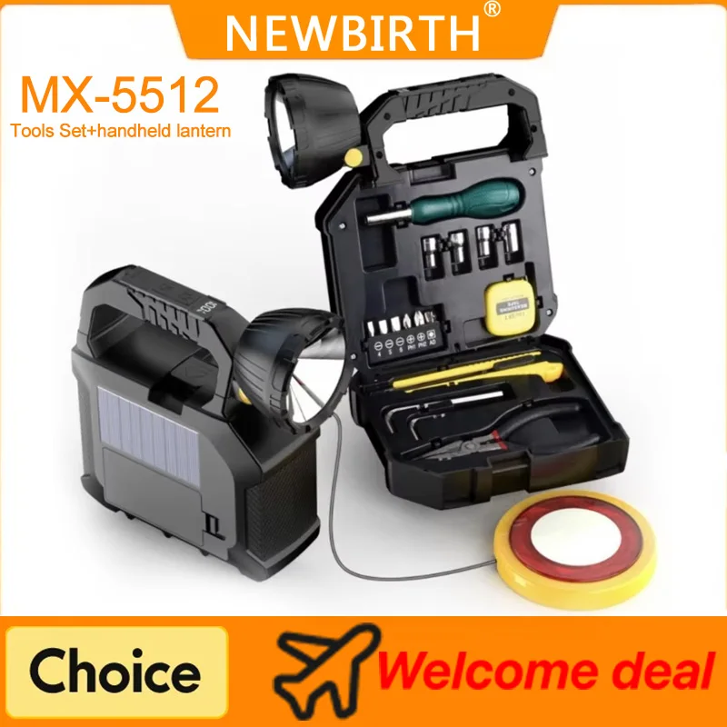 Tragbare Multi-Tool-Taschenlampe – wiederaufladbar über USB/Solar, mit Schraubendreher und Maßband, Notfall-Reparaturset für Auto, Zuhause, Camping Image