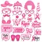 25 stücke Rosa Band Photo Booth Requisiten Hochzeit Dekoration Gläser Lip Hut DIY Photobooth Requisiten Für Geburtstag Party Supplies