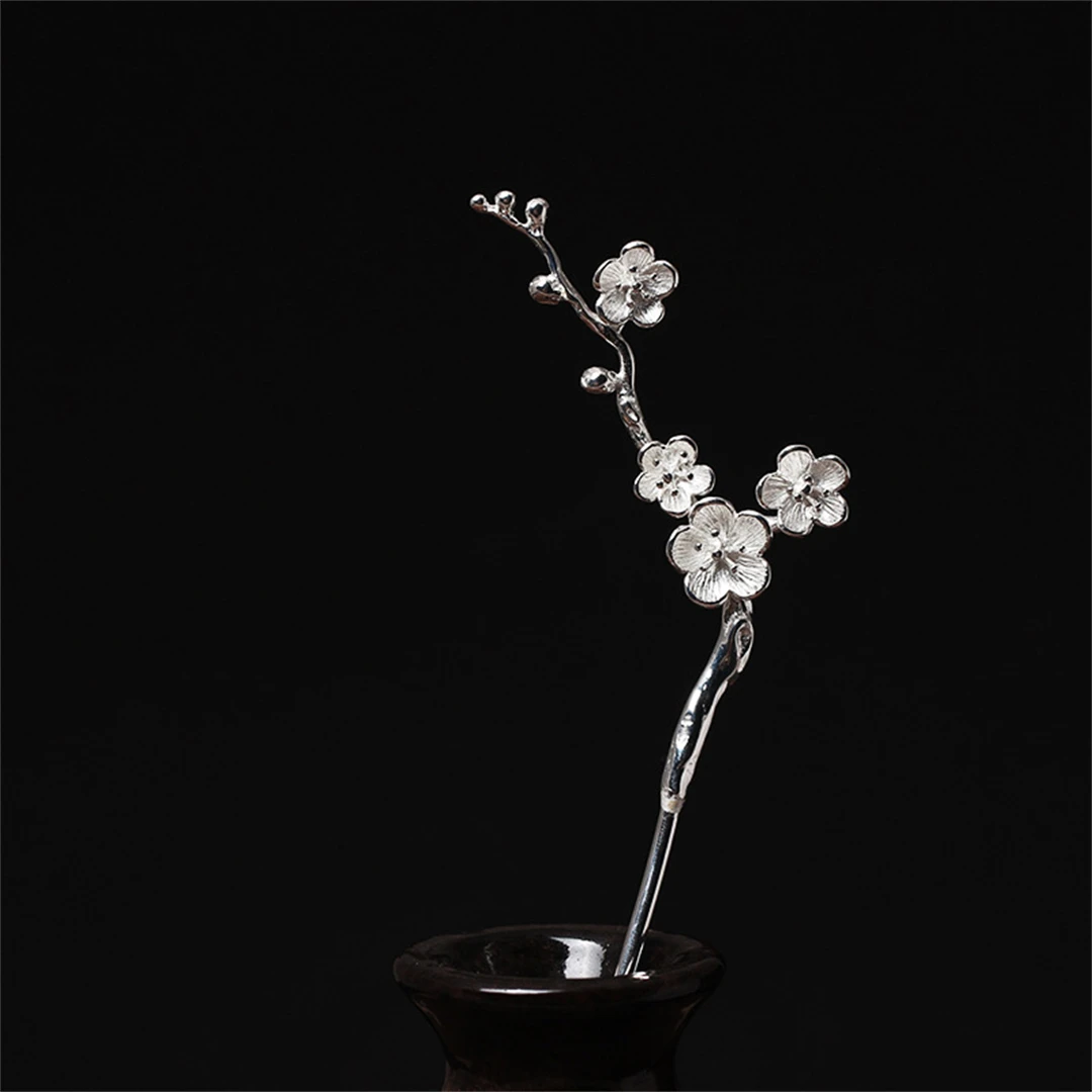 Épingle à cheveux Vintage en argent pur S925, fleurs de palais, Style chinois Hanfu, cadeau original fait à la main, accessoires de Boutique haut de gamme, bijoux