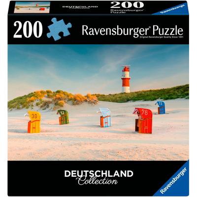 Puzzle RAVENSBURGER "Deutschland Collection, Leuchtturm hinter der Düne auf Borkum", bunt, Puzzles, KinderB:33cm H:21cm, Made in Europe, B:33cm H:21cm Image