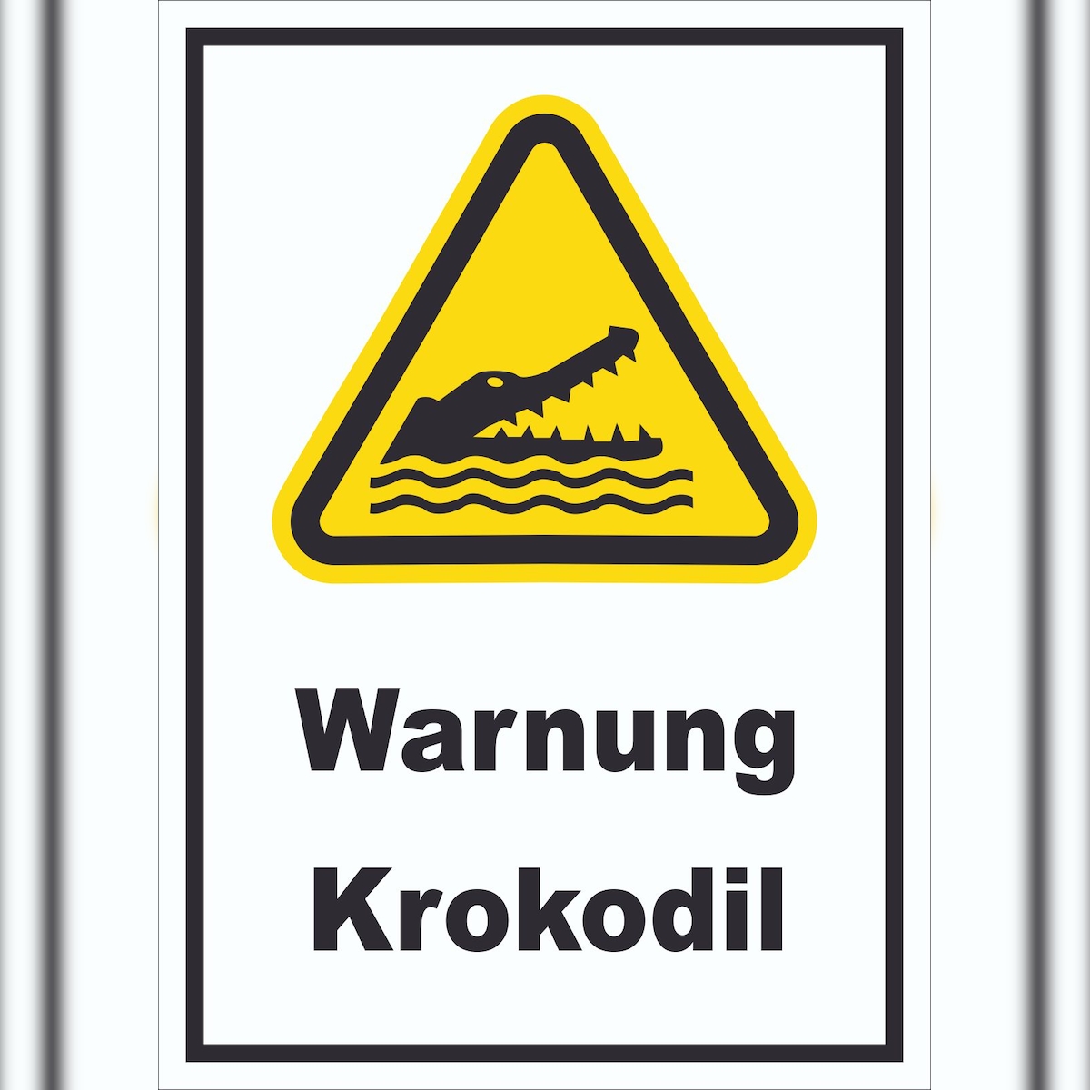 HB-Druck Schild Warnung Krokodil A5 (148x210mm) Image