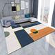 Low Pile Rugs 120cm x 180cm Super Soft Rugs for Bedroom Rug Thick Dense Pile Non Shed Fluffy Rug for Bedroom Area Rugs Kitchen Floor Mat Gray Blue Brown Geometric Stripes