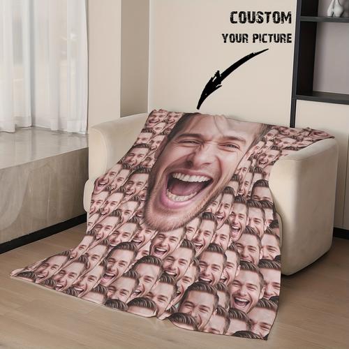 TEMU Couverture Personnalisée avec Photo - Jeté en Flanelle Imprimé Vif, et Confortable pour Toutes les , Cadeau de Diplôme Parfait ou Décoration d'Intérieur, Couverture Personnalisée