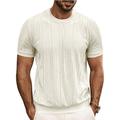 Per uomo Maglietta Camicia a Maniche Corte Manica Corta Girocollo Estate Semplice Moda Designer Essenziale Jacquard Vacanza Streetwear Uscire Nero Bianco Maglietta Top per Uomo