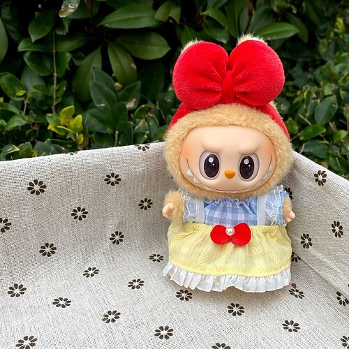 Set di vestiti per bambole da 17 cm per Labubu vestiti di moda con accessori completo adatto per bambola da 6.69 pollici (17 cm) cambio di abiti in cotone morbido solo vestiti regalo di Natale