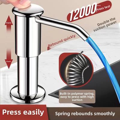 Soap Dispenser with Press Pump and Faucet Extension Tube, Detergent Dispenser Bottle for Kitchen Sink, Vegetable Basin Washing Accessory