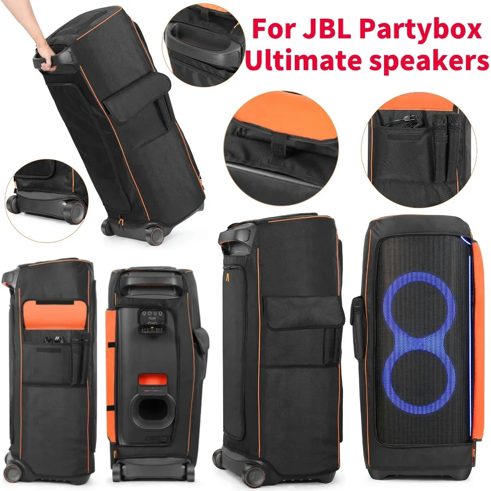 Staubhülle, wasserdichte Lautsprecherhülle, Rutschhülle, Nylongewebe, Multifunktionstasche mit seitlicher Aufbewahrungstasche für JBL Partybox Ultimate Image