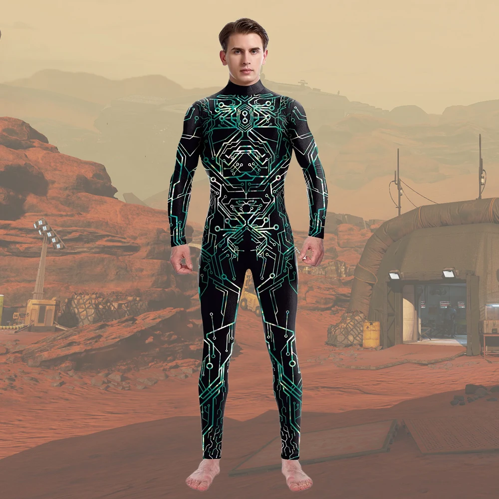 Burning Man Overall, mechanischer Body, Erwachsene, Cosplay-Kostüm, Urlaub, Party, Bodys, elastisch, Zentai, Wüste, Karneval, Overall Image