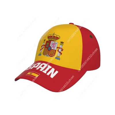 Spanien-Flagge, coole spanische Baseballkappe, 3D-Volldruck, für Erwachsene, Unisex, verstellbare Image