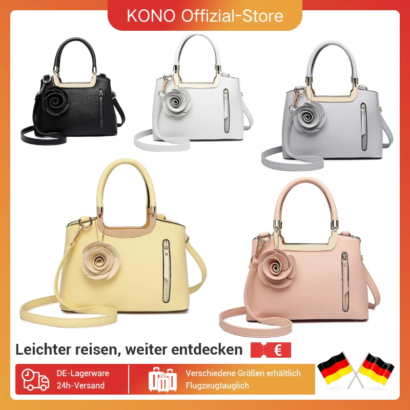 Miss Lulu Handtasche Damen – Elegante Blumen Henkeltasche aus Kunstleder, Retro Schultertasche & Umhängetasche, Crossbody