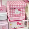 Japanische rosa karierte Hello Kitty Aufbewahrungsbox Cartoon koreanischer Charme Melodie Spielzeug Aufbewahrungskorb Hello Kitty Ornamente Geburtstagsgeschenk