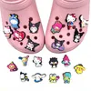 10 Stück Sanrio Charms Schnallen Hello Kitty Melody Kuromi Cinnamoroll DIY Sandale Clog Teile Dekoration für Frauen Geburtstag Party Geschenk