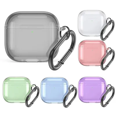 Transparente Hülle für AirPods 4, kabelloser Bluetooth-Kopfhörer, weiche TPU-klare Schutzhülle mit Haken für Air Pods 4-Zubehör Image