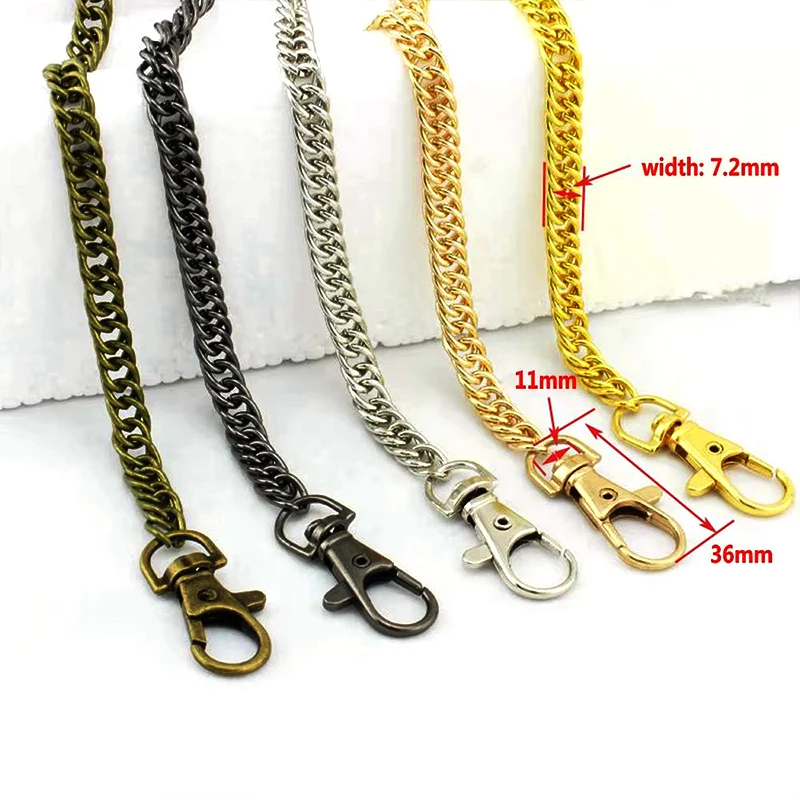 10 stücke 120 cm Metall Kette Für Schulter Taschen Handtasche Schnalle Griff DIY Strap Zubehör Hardware Doppel Gewebt Eisen Image