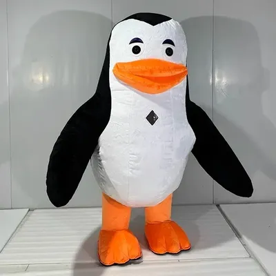 Plüsch aufblasbare Pinguin Puppe Maskottchen Kostüm Madagaskar Pinguine Cartoon Charaktere Outfits Halloween Kostüm keine Batterie Image