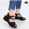 Damenschuhe neue Mode plus Größe Hanf Seil Keil absatz Plattform Fischmaul Sandalen Frauen Luxus