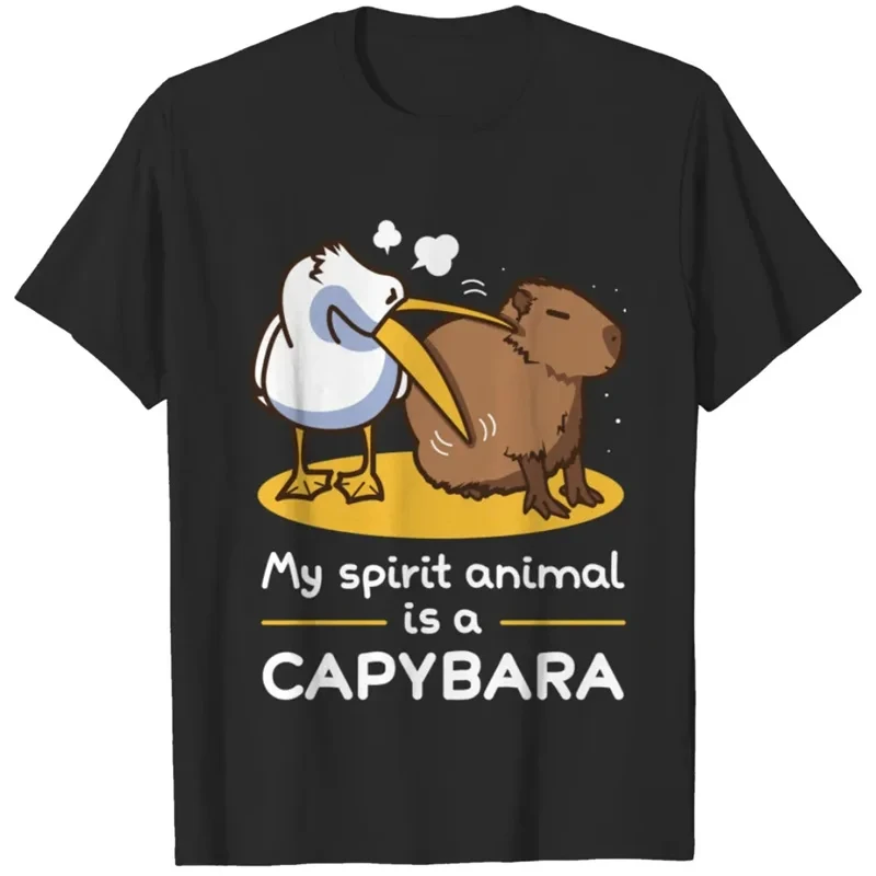 Cute Capybara Pattern T Shirts Funny Summer Short Sleeve 3D Funny Animals Printed T-shirt Casual Oversized Men Women O Neck Tees